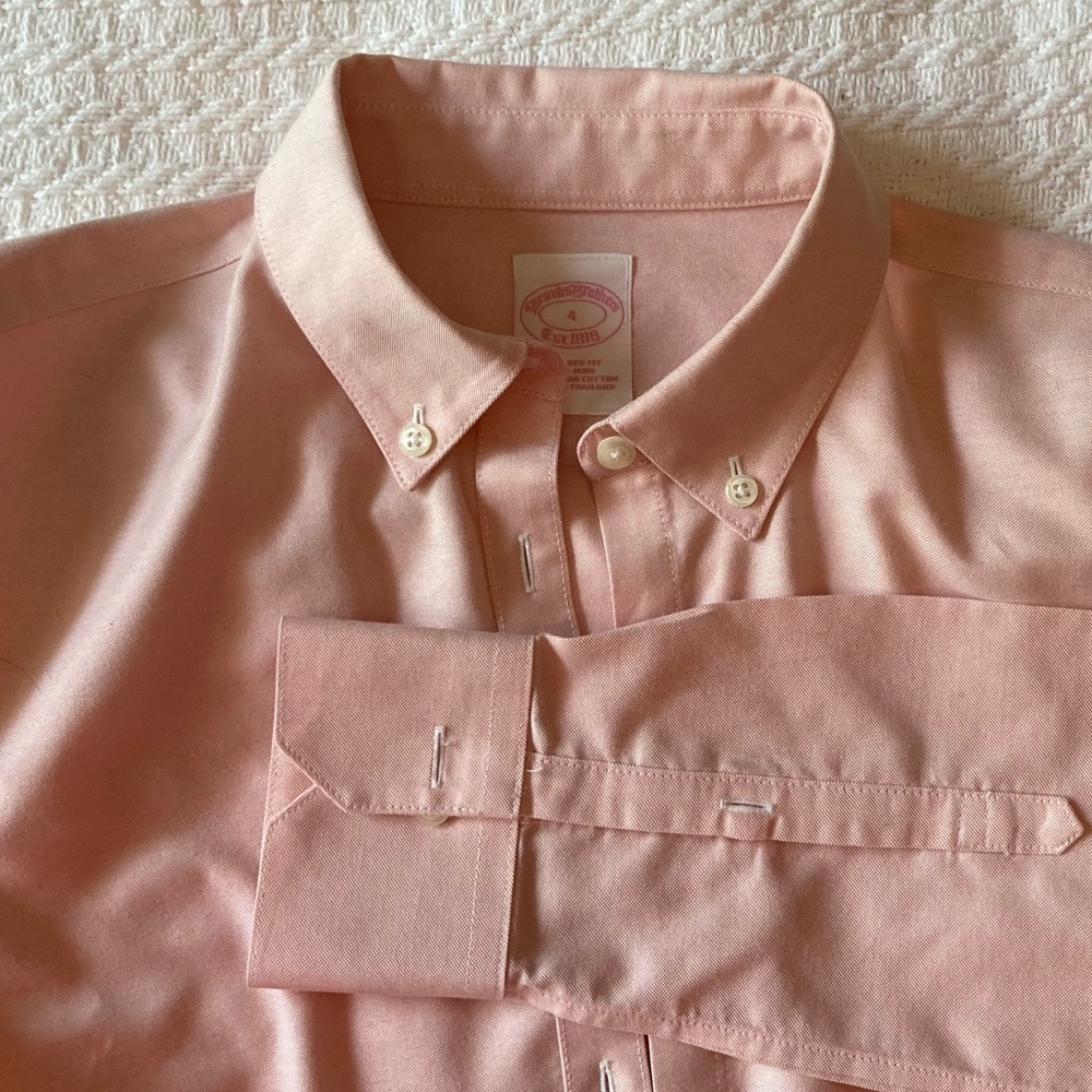 Tailored Fit, Non-Iron, Classic Oxford Button Down, Light Pink, size 4